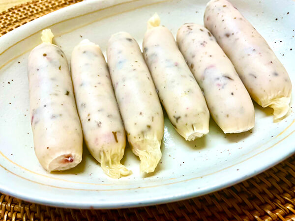 もずくとセーイカのヘルシーソーセージ